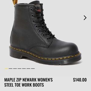 DR MARTENS MAPLE ZIP NEWARK WOMEN'S
STEEL TOE WORK BOOTS